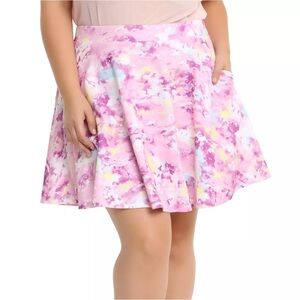 Hot Topic Plus Size Pastel Galaxy Print Skater Skirt - 3